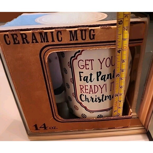 Christmas Mug, GET YOUR FAT PANTS READY IT'S CHRISTMAS, Funny 14oz Boxed GIFT - Picture 8 of 15